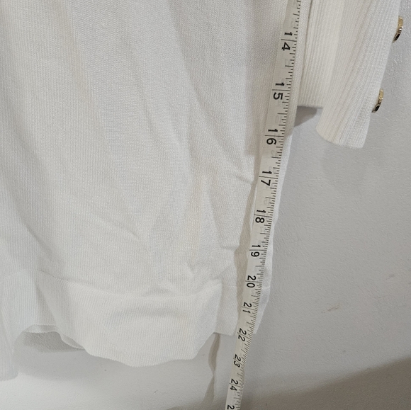 NWT! Anne Klein Ivory Sweater With Gold Button Detail! - Picture 6 of 7